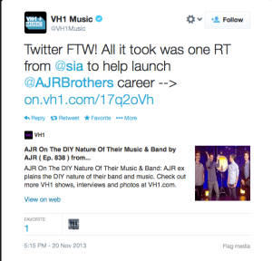 AJR Sia VH1music twitter
